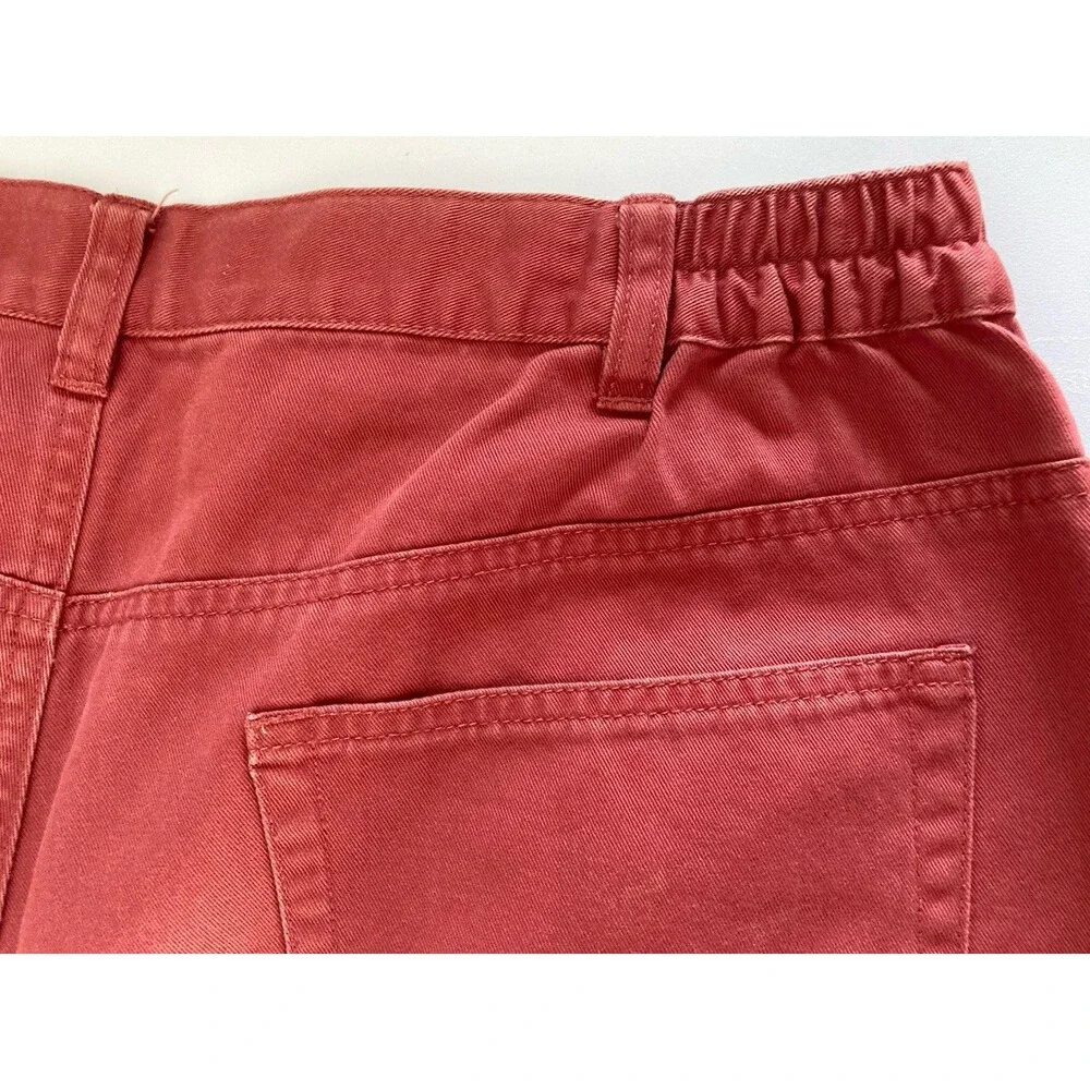 Eddie Bauer Capris 18W High Rise Rose Cotton Excellent Condition Elastic Waist
